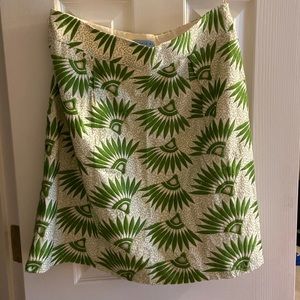 Cream & Green Patterned Skirt